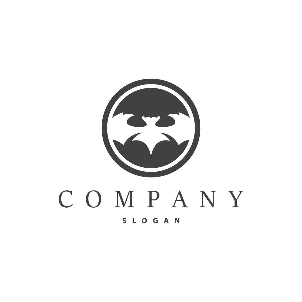 Bat logo design simple halloween bat black silhouette illustration design template vector