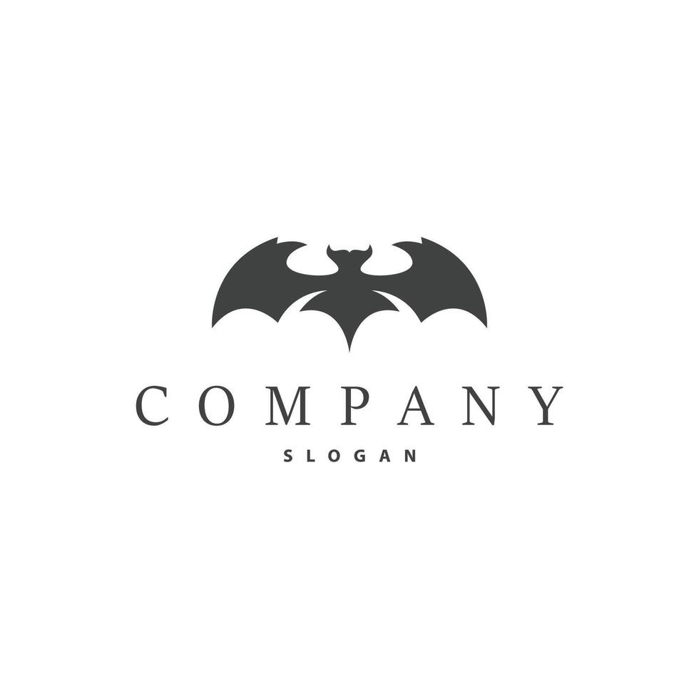 Bat logo design simple halloween bat black silhouette illustration design template vector