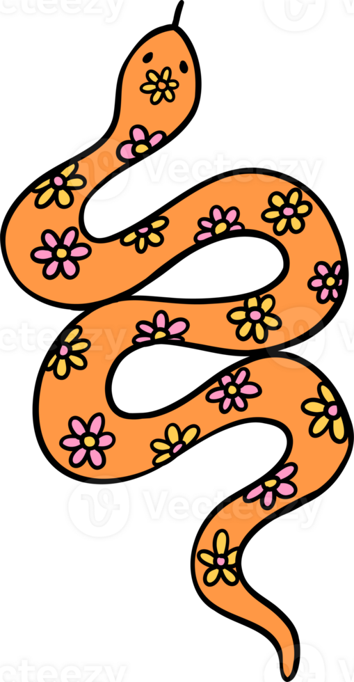 Groovy Western Cowboy Halloween snake Retro Funky Cartoon Doodle png