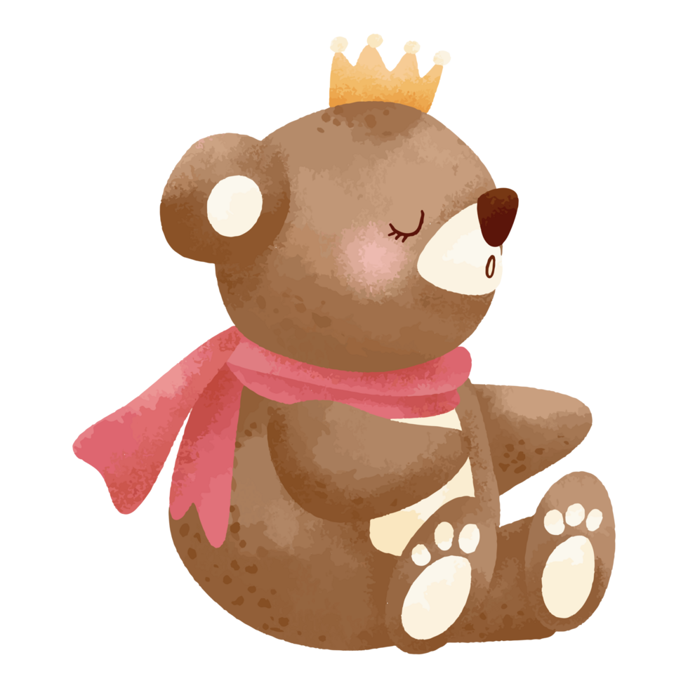 Adorable brown teddy bear png