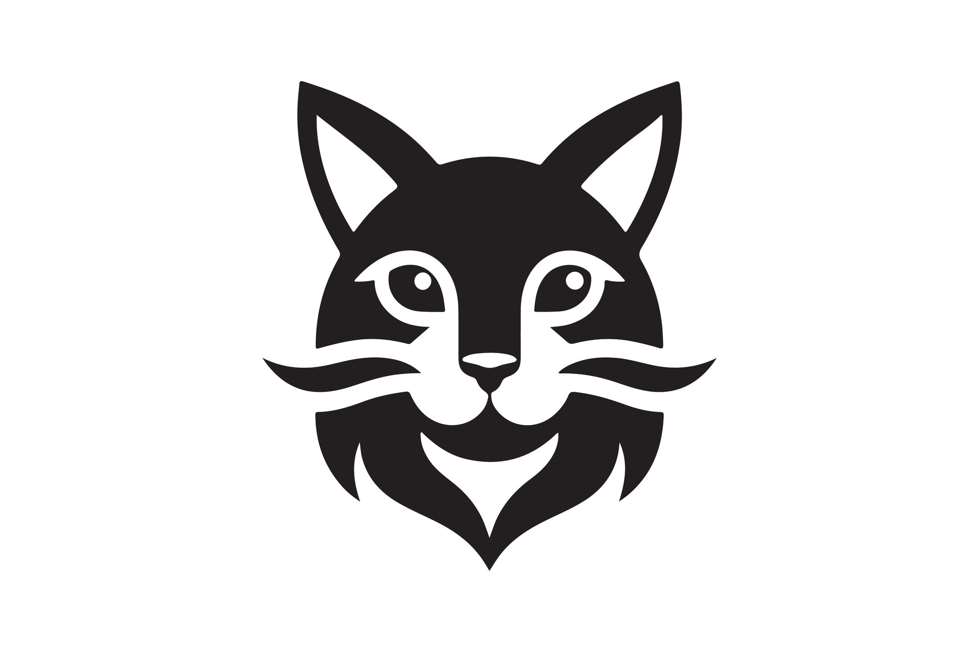 cat head silhouette illustration style 47391347 Vector Art at Vecteezy