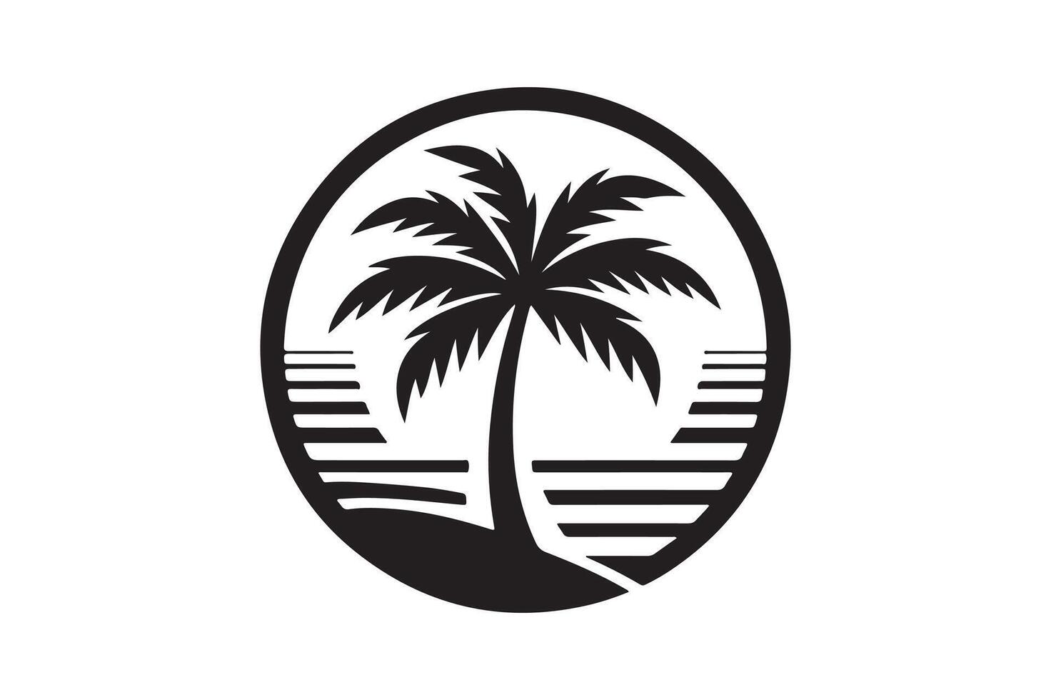 Palm tree silhouette illustration vector
