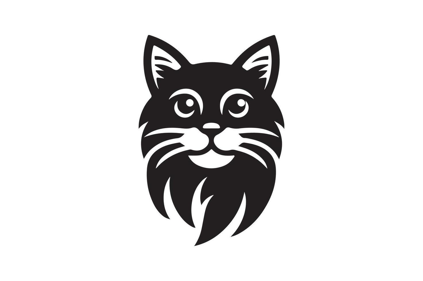 cat head silhouette illustration style vector
