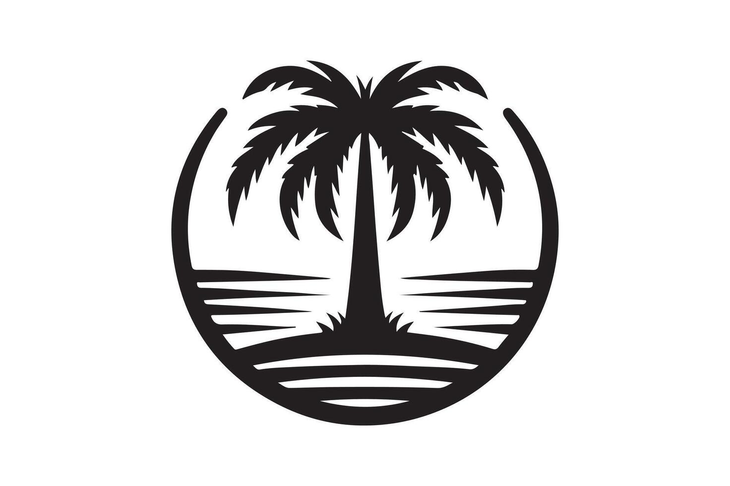 Palm tree silhouette illustration vector