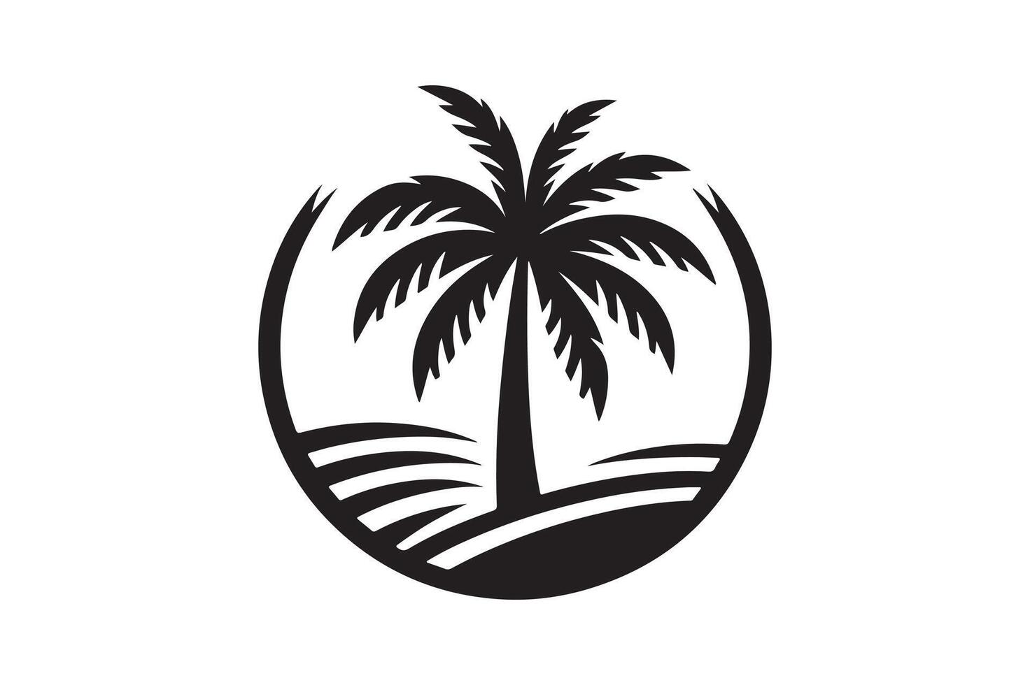 Palm tree silhouette illustration vector