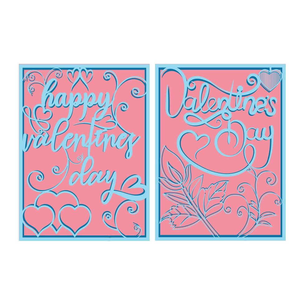 Valentine's day romantic colorful gift card illustration. vector