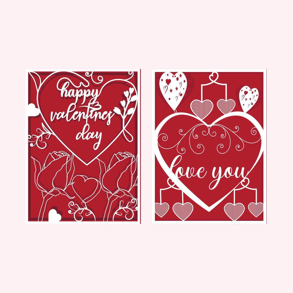 Valentine's day romantic colorful gift card illustration. vector