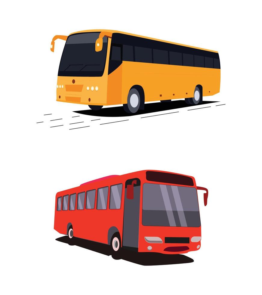 Illustration of Colorful Buses with different colors vector