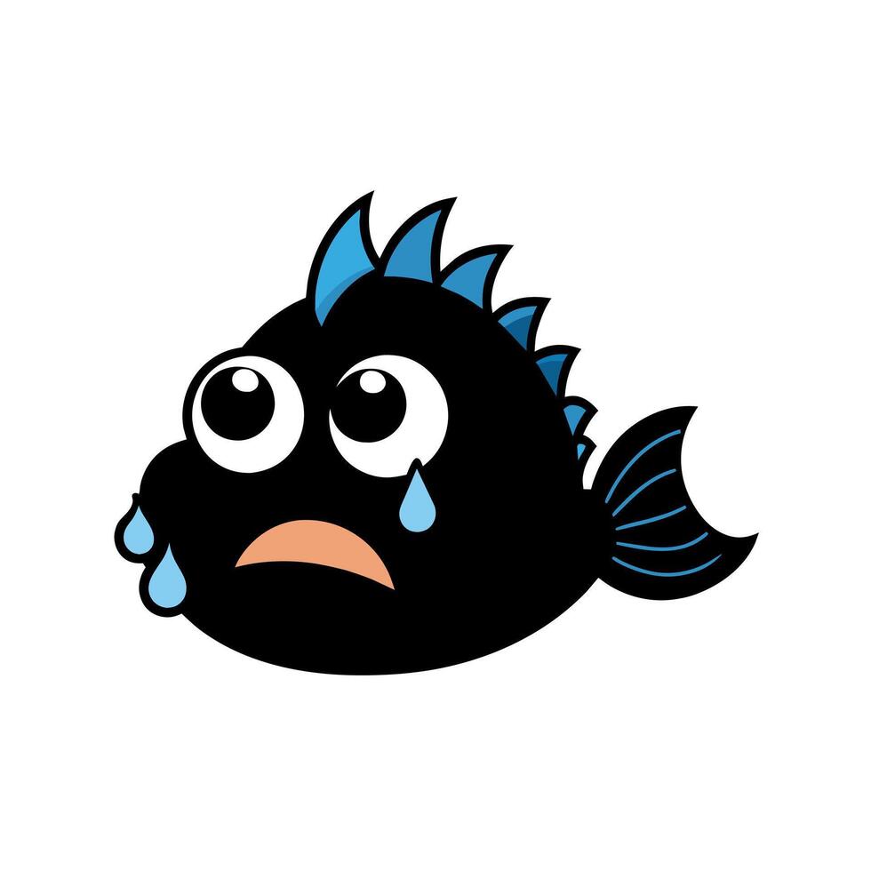 Black Scorpionfish fish cries icon illustration vector