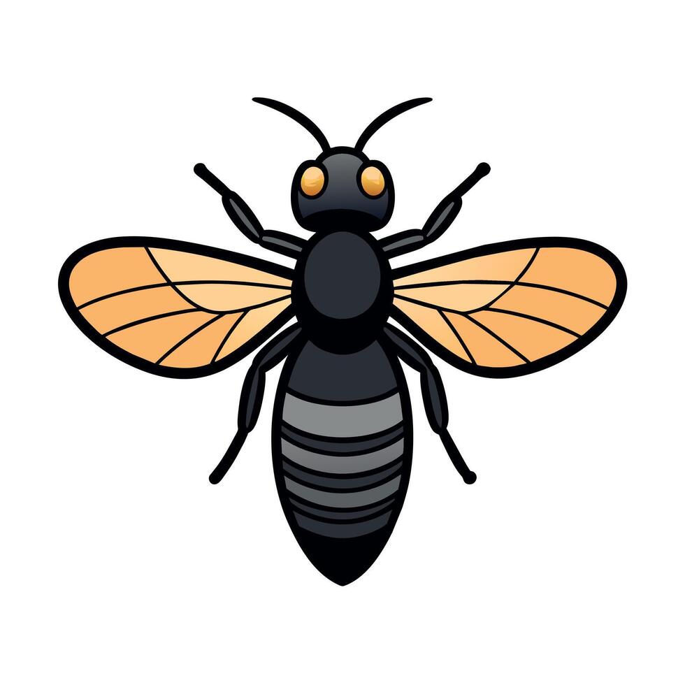 Black Wasp bug play icon illustration vector