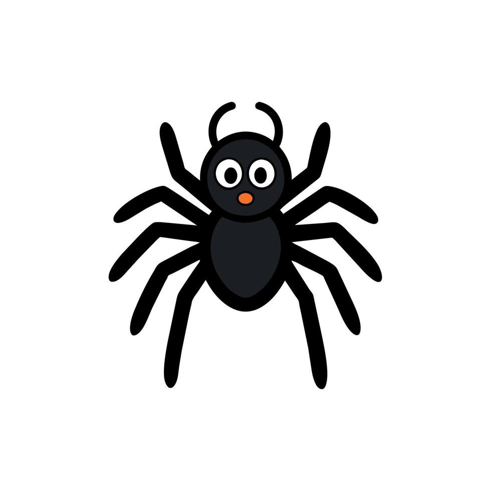 Black Tarantula spider stands icon illustration vector