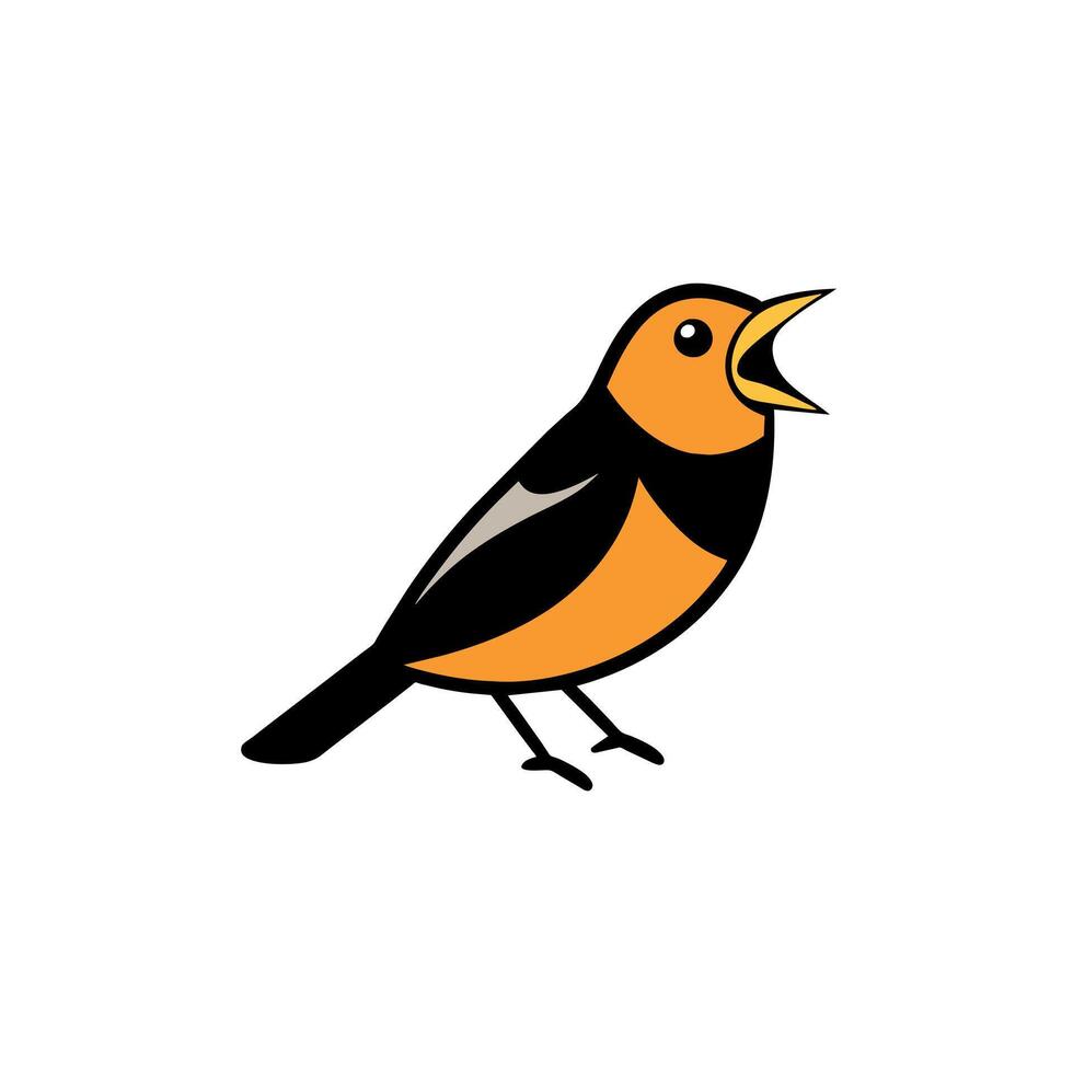 Blackburnian Warbler bird screams icon illustration vector