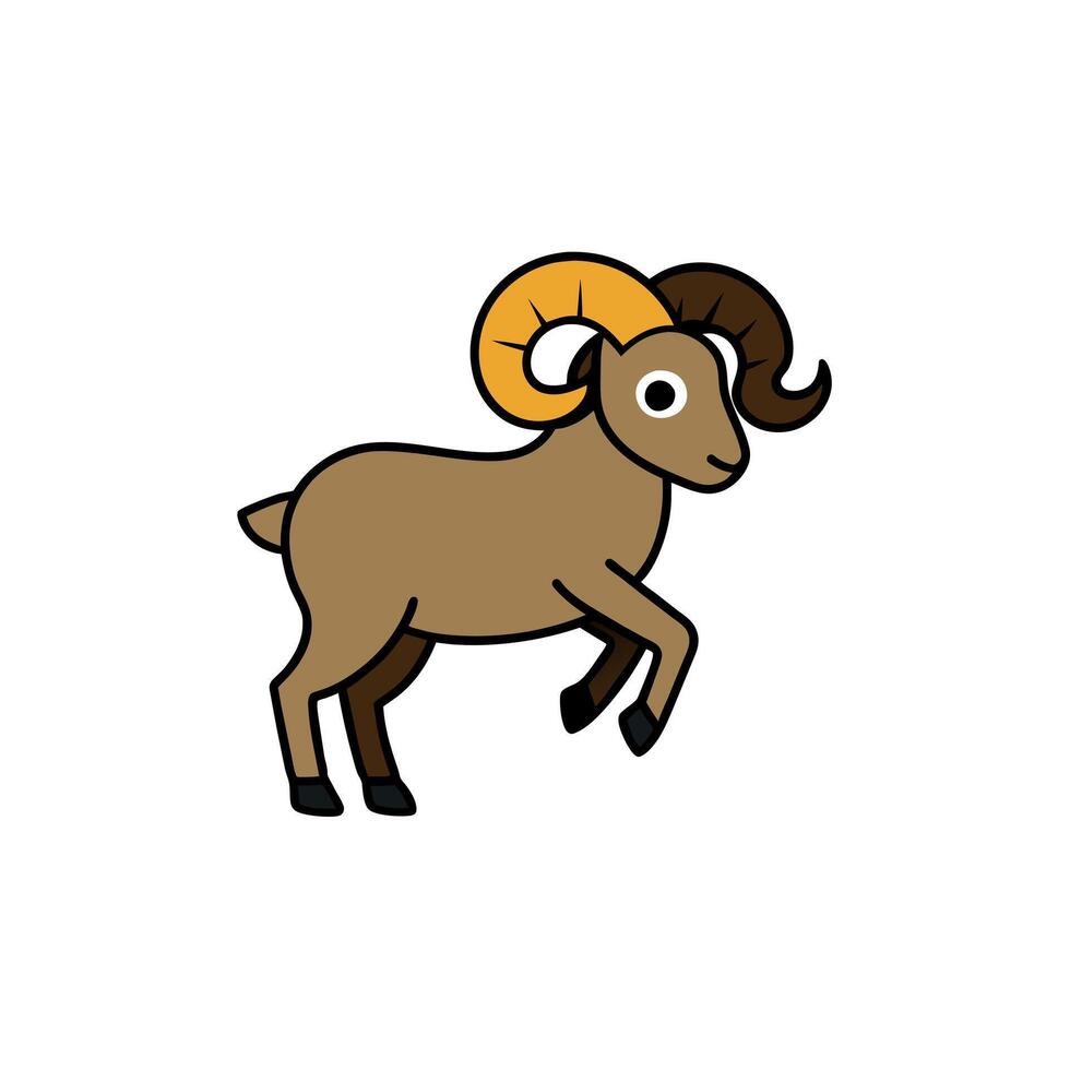 Bighorn Sheep play icon illustration vector