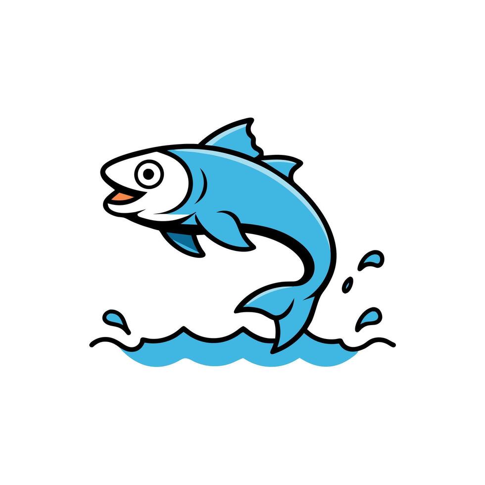 Bighead Carp fish jumps icon illustration vector
