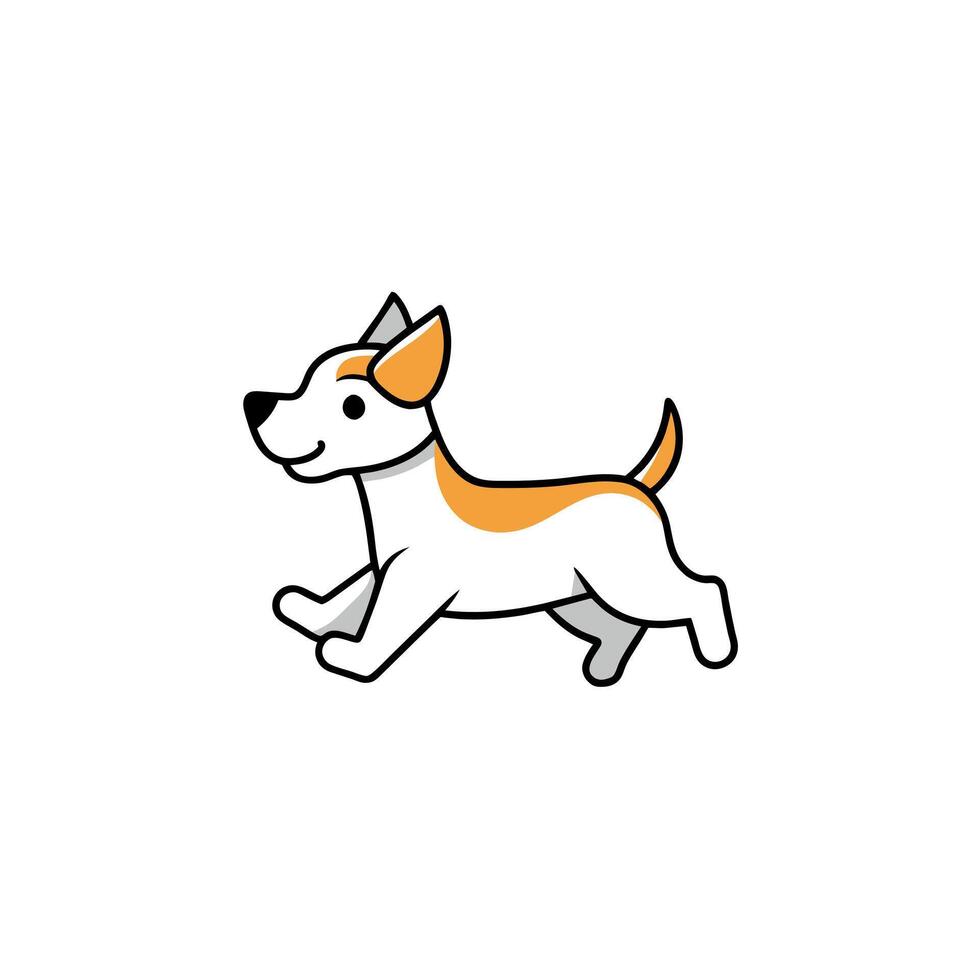 Biewer Terrier dog runs icon illustration vector