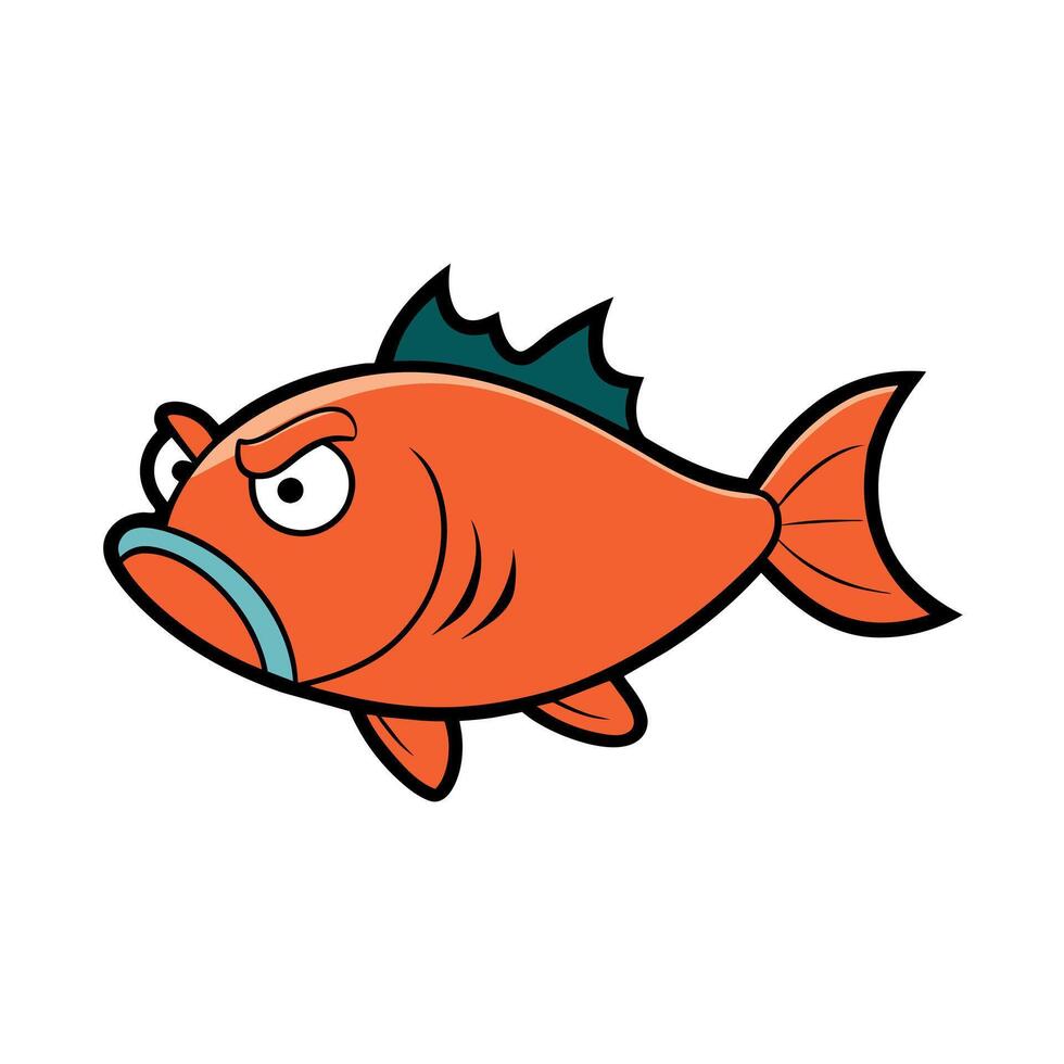 Bighead Carp fish angry icon illustration vector