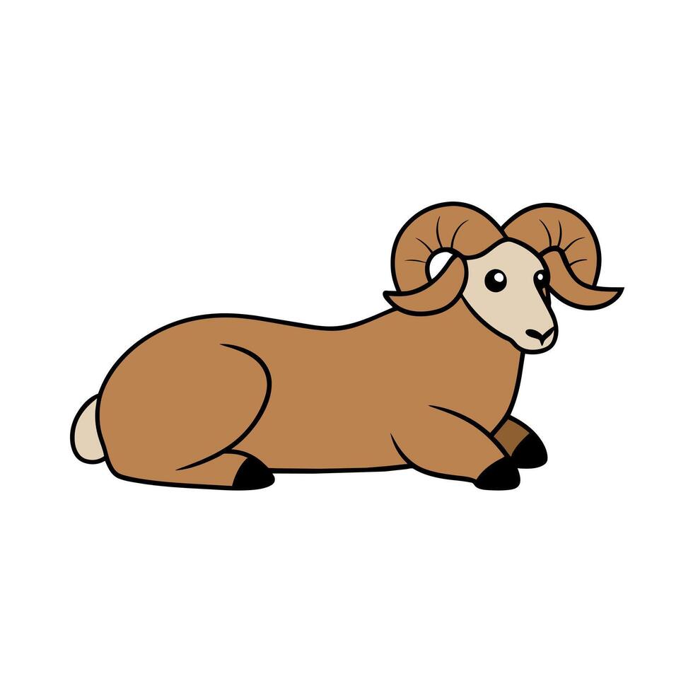 Bighorn Sheep lies icon illustration vector