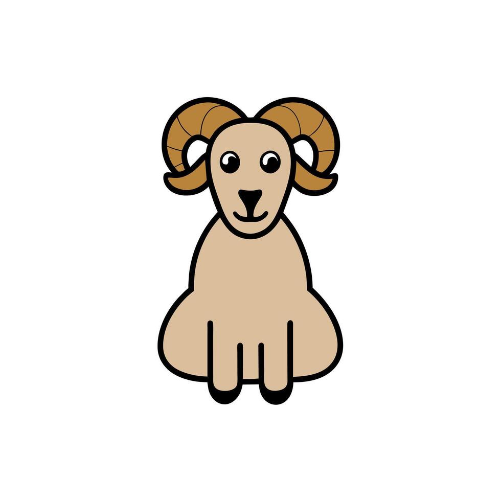 Bighorn Sheep sits icon illustration vector
