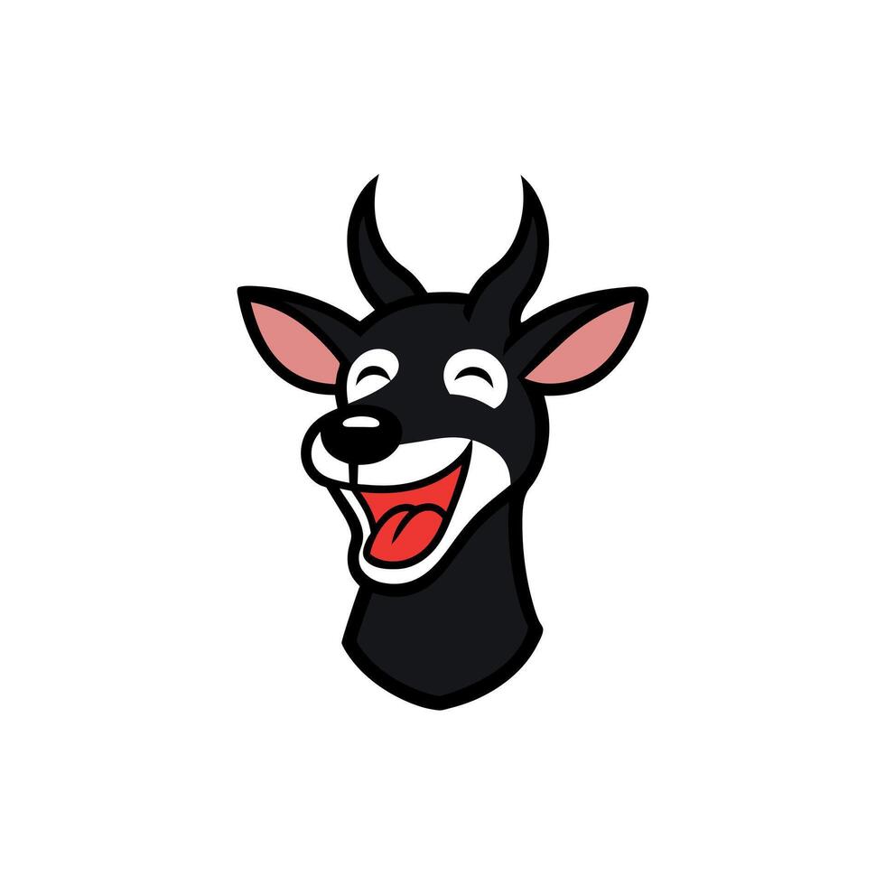 Black Buck laughs icon illustration vector