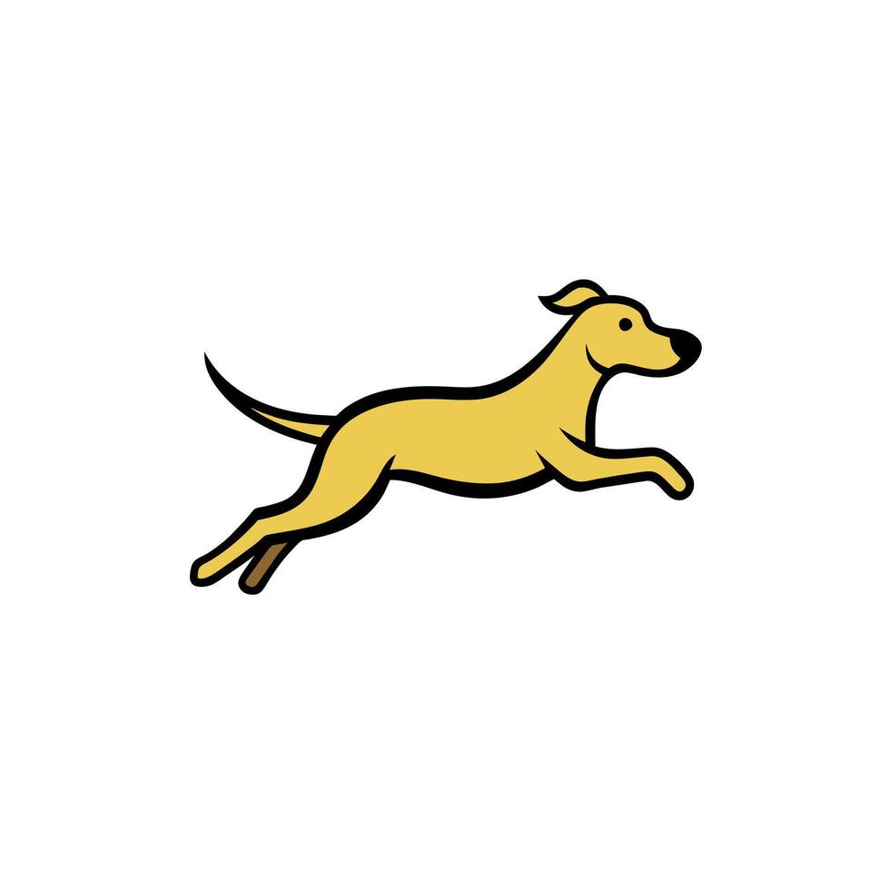Black Mouth Cur dog jumps icon illustration vector