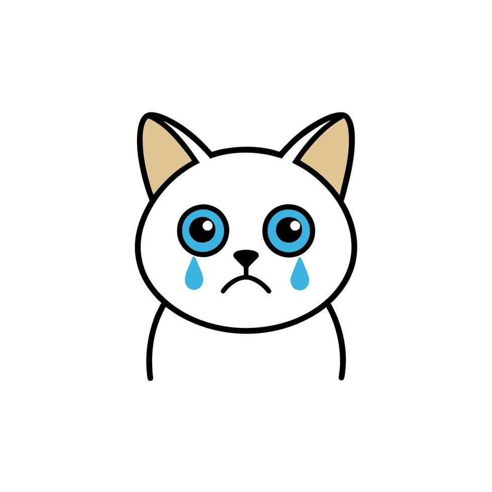 Birman cat cries icon illustration vector