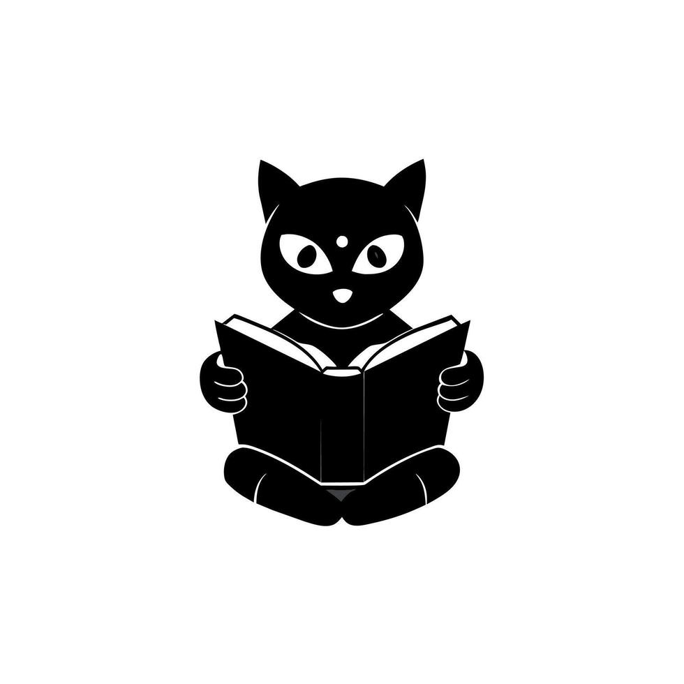 Black Panther reading icon illustration vector