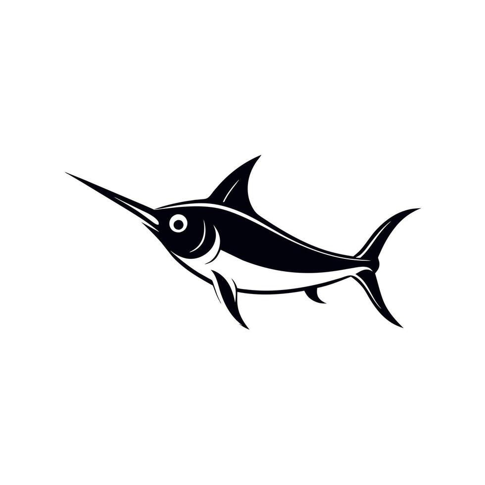 Black Marlin fish looks icon illustration vector