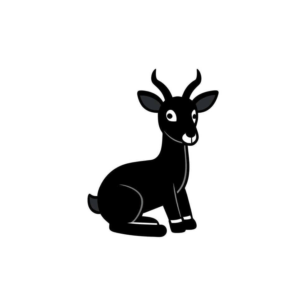 Black Buck sits icon illustration vector