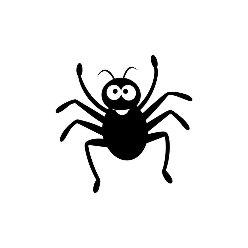 Black House Spider jumps icon illustration vector