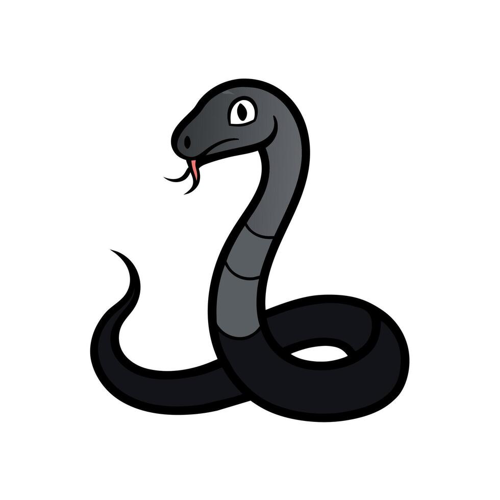 Black Mamba snake lies icon illustration vector