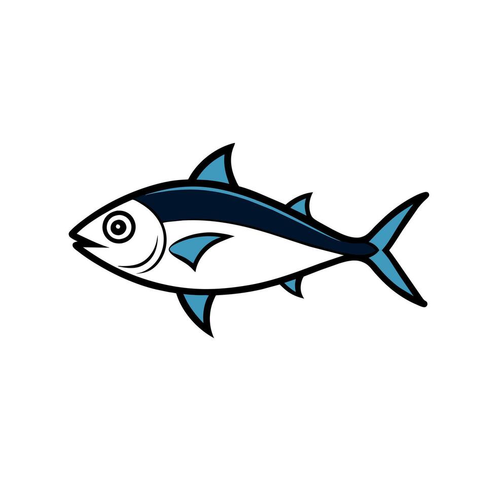 Blackfin Tuna fish swims icon illustration vector