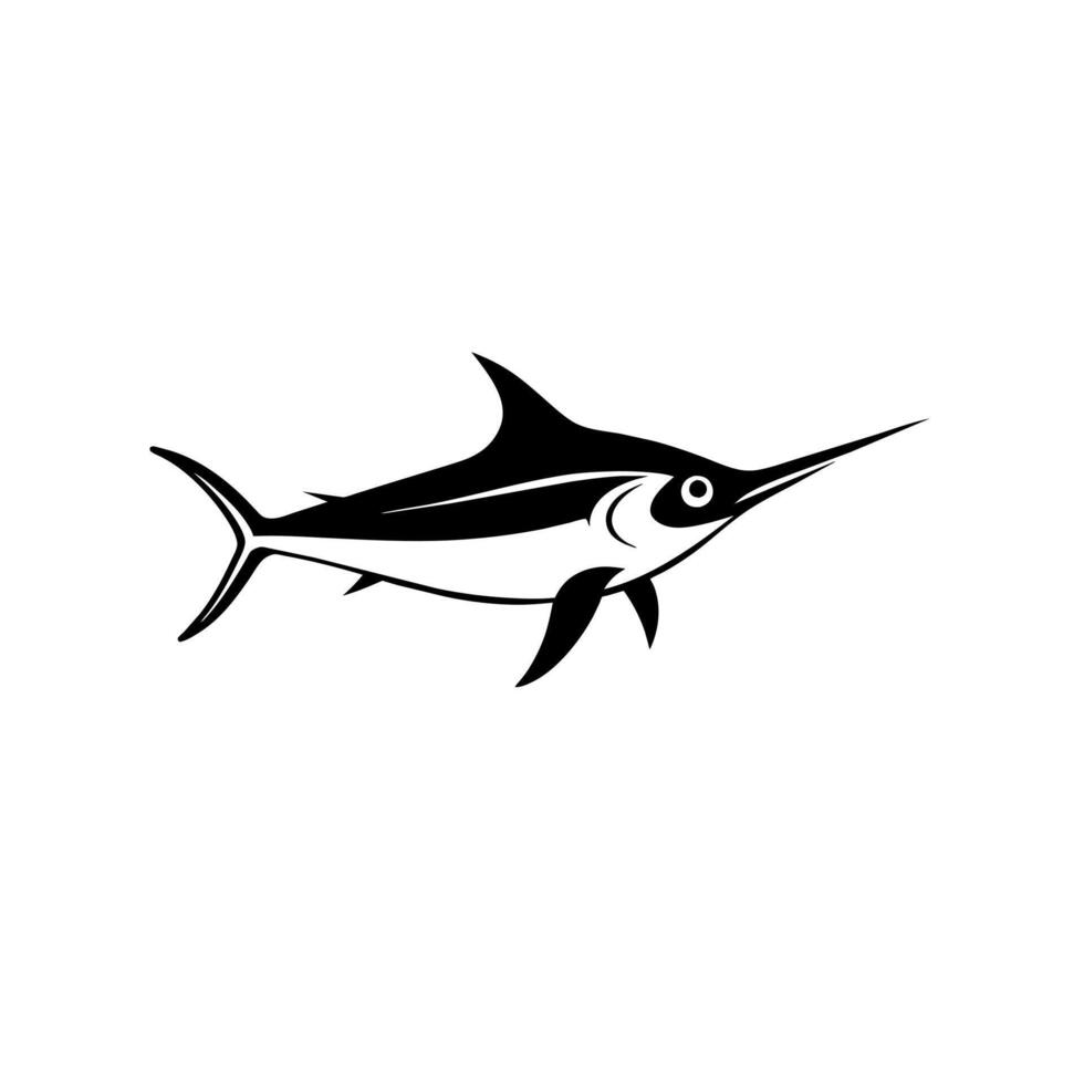 Black Marlin fish runs icon illustration vector