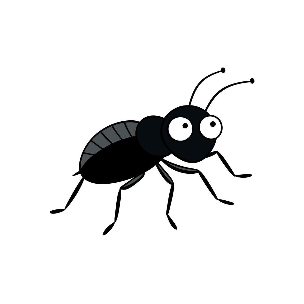 Black Aphid bug walks icon illustration vector
