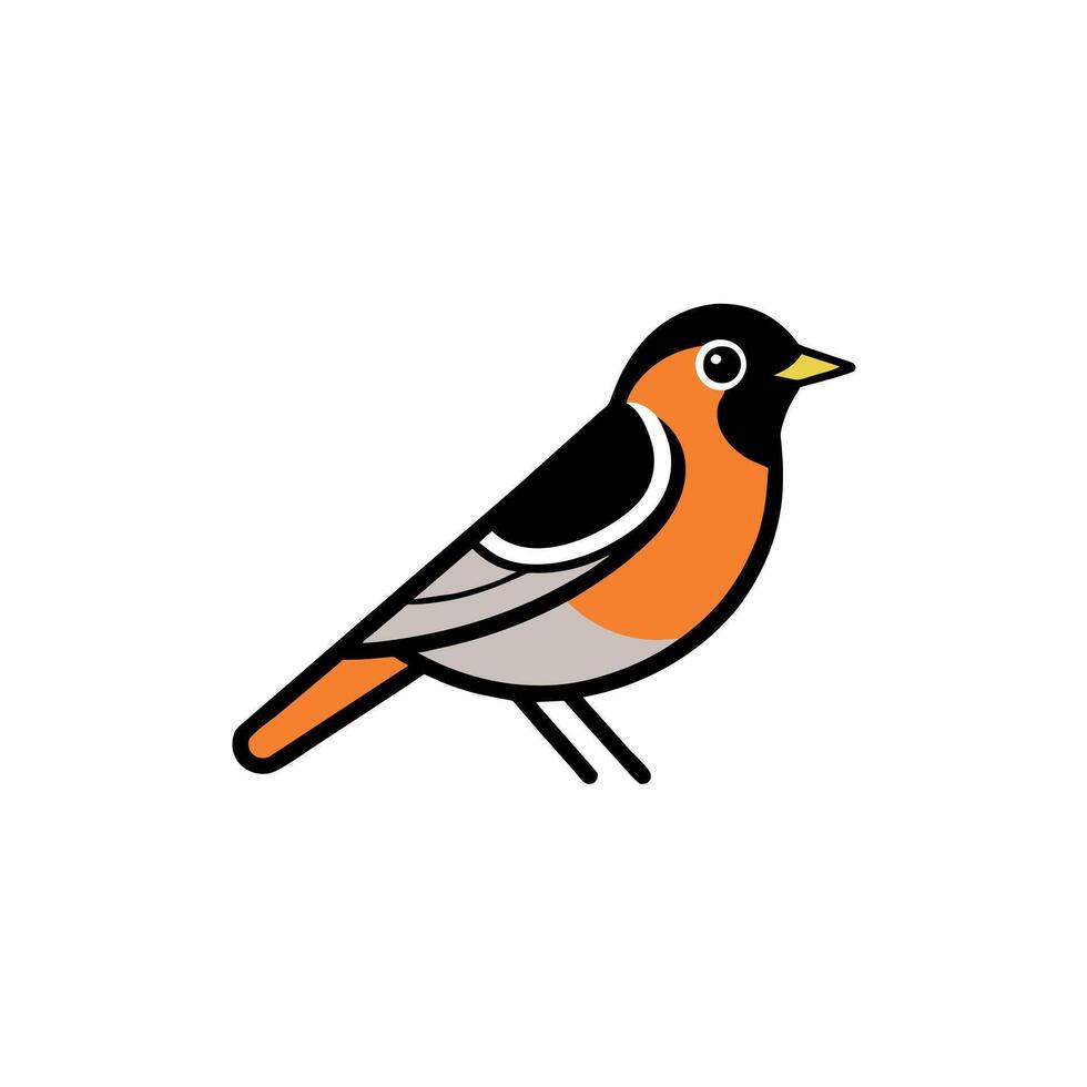 Blackburnian Warbler bird looks icon illustration vector