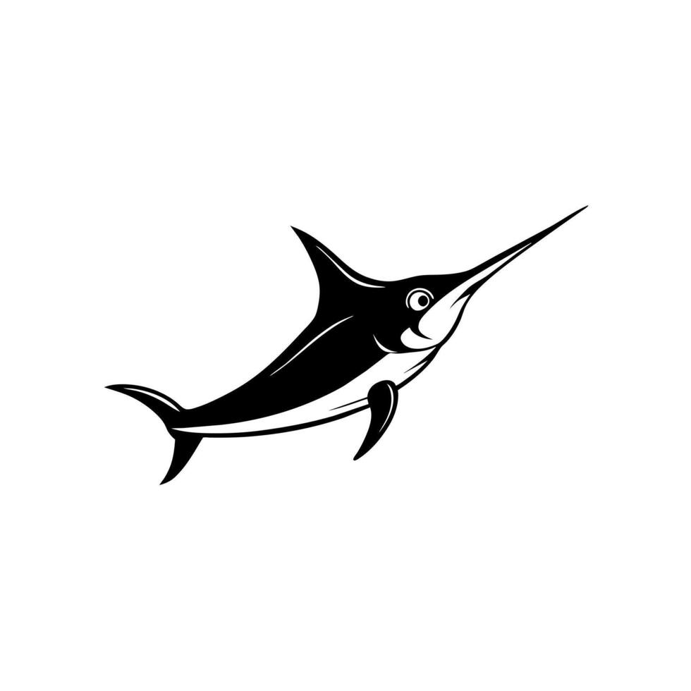 Black Marlin fish play icon illustration vector