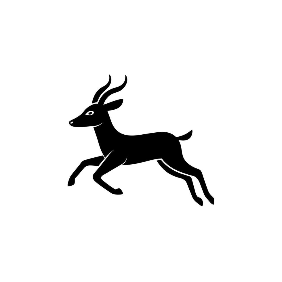Black Buck runs icon illustration vector