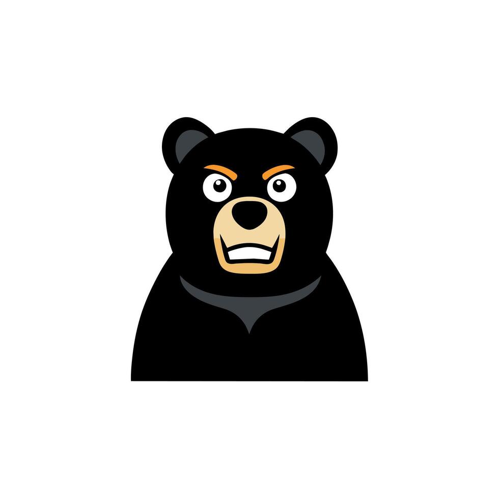 Black Bear angry icon illustration vector