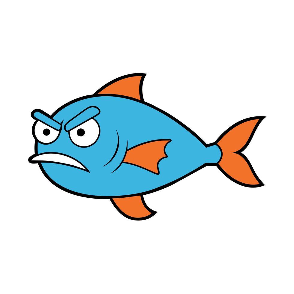 Bitterling fish angry icon illustration vector