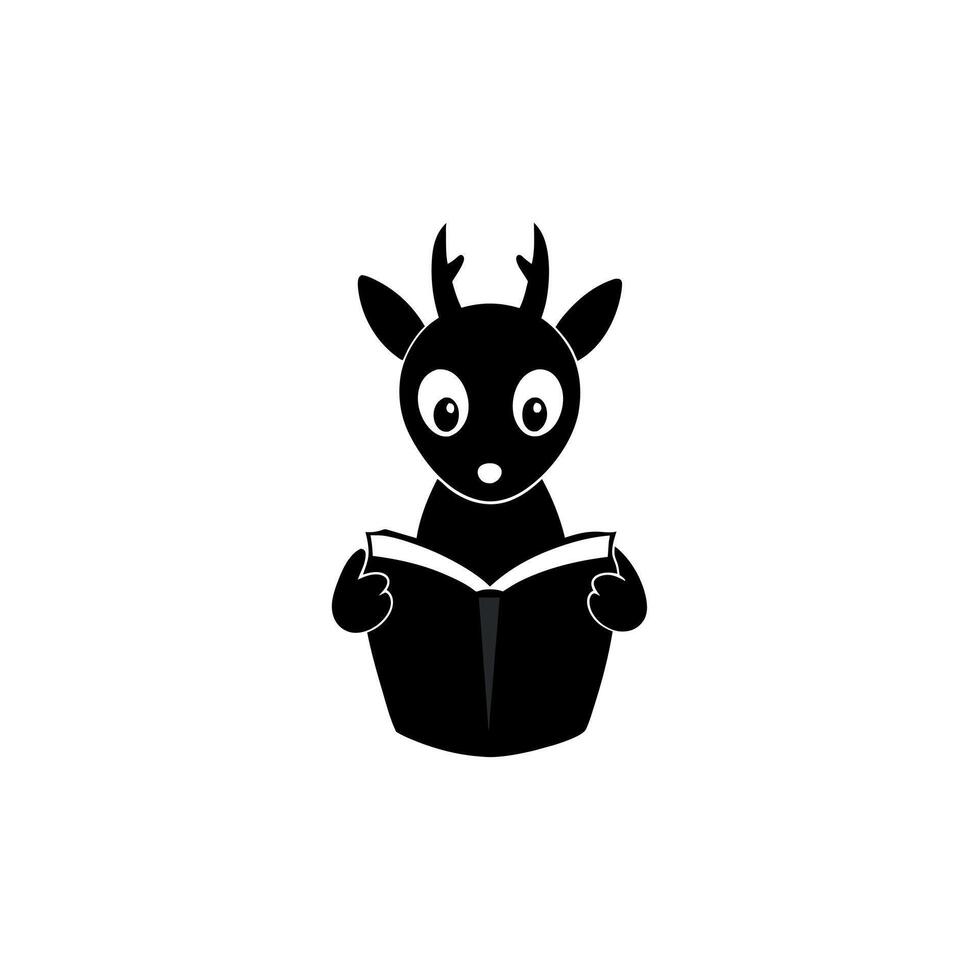 Black Buck reading icon illustration vector