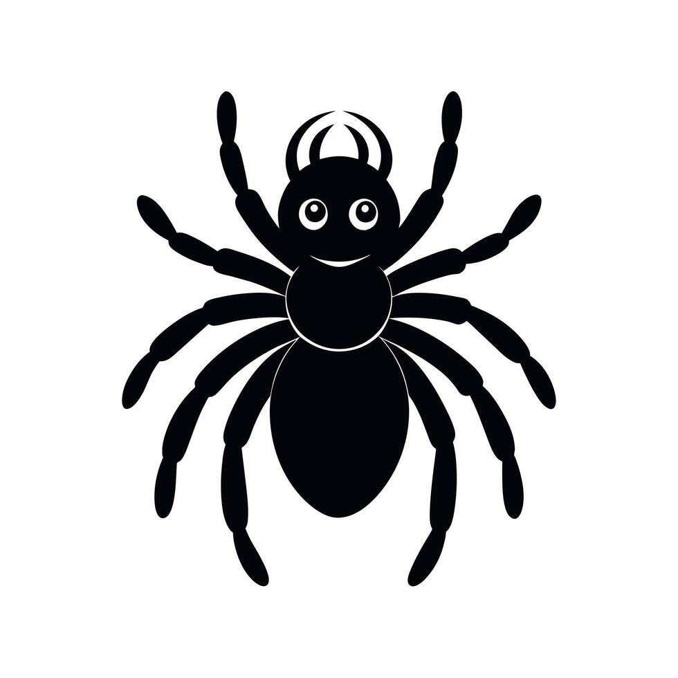 Black Tarantula spider sits icon illustration vector