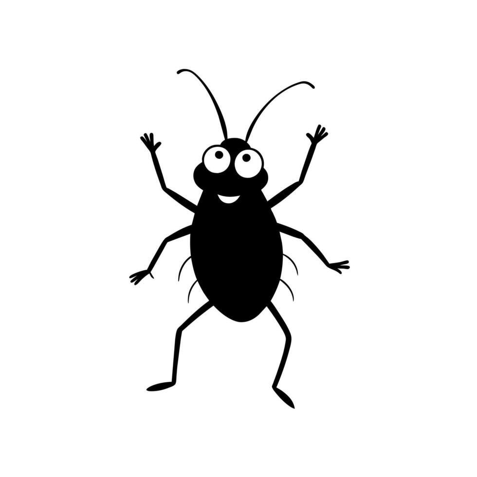 Black Aphid bug dancing icon illustration vector