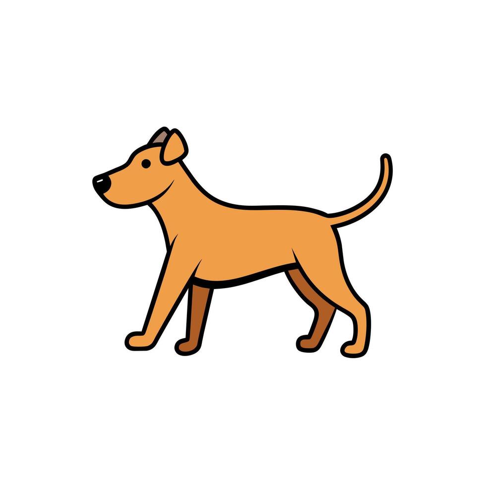 Black Mouth Cur dog walks icon illustration vector
