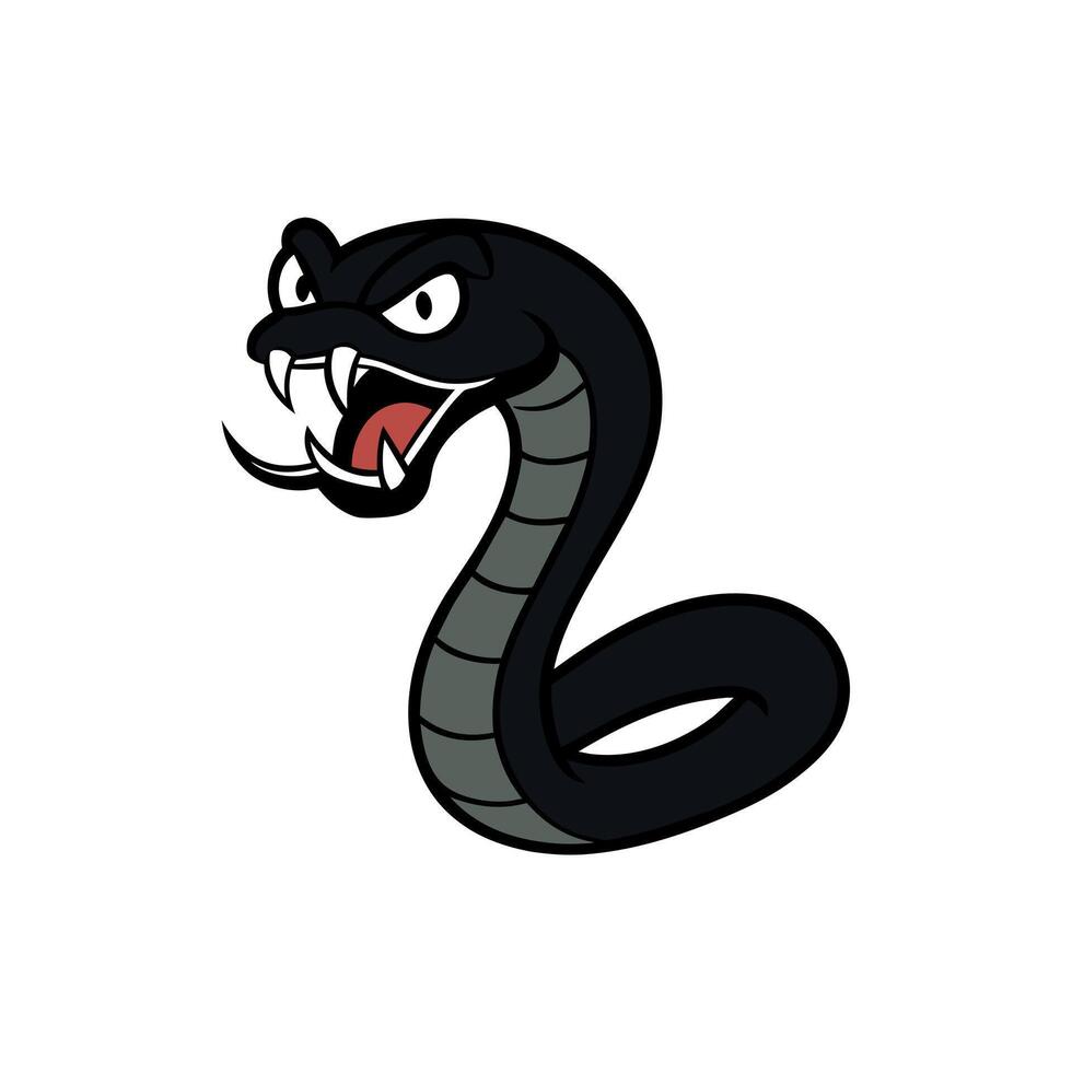 Black Mamba snake angry icon illustration vector