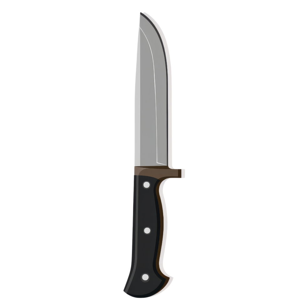 Sharp Kitchen Knife with Wooden Handle. Essential Tool for Cooking and Food Preparation png
