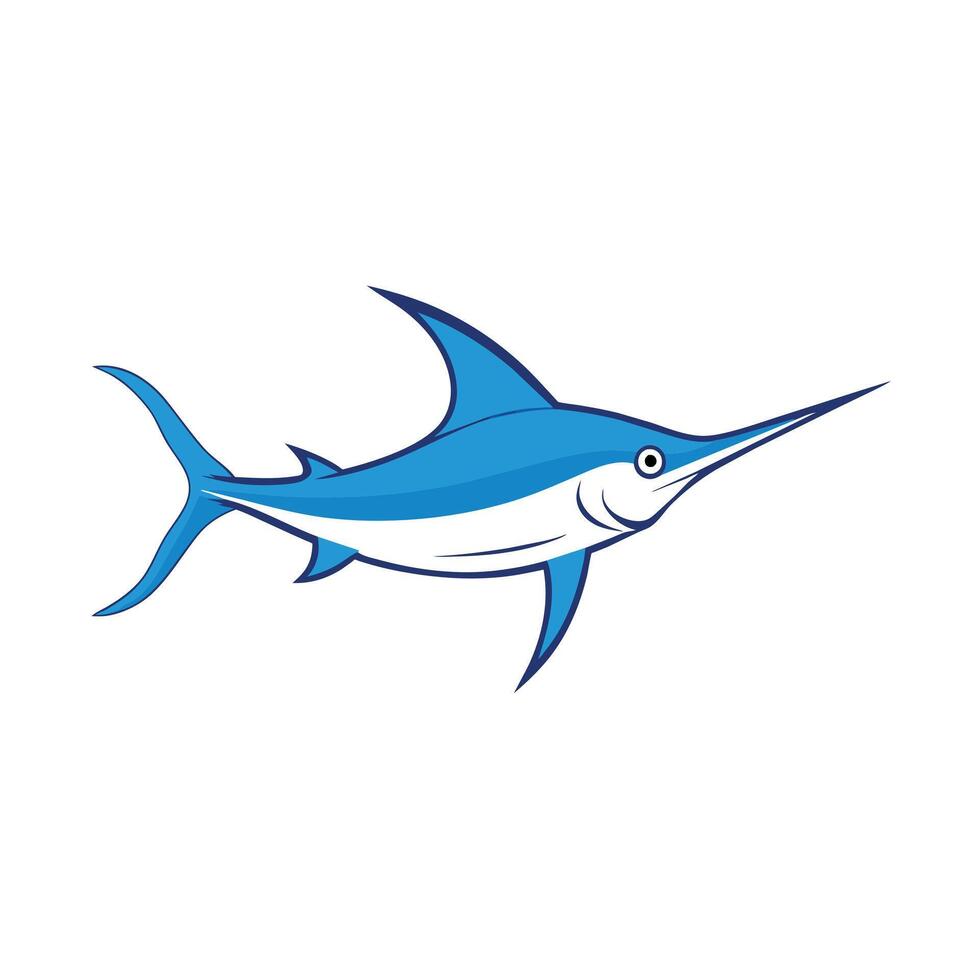 Blue Marlin fish looks icon illustration vector