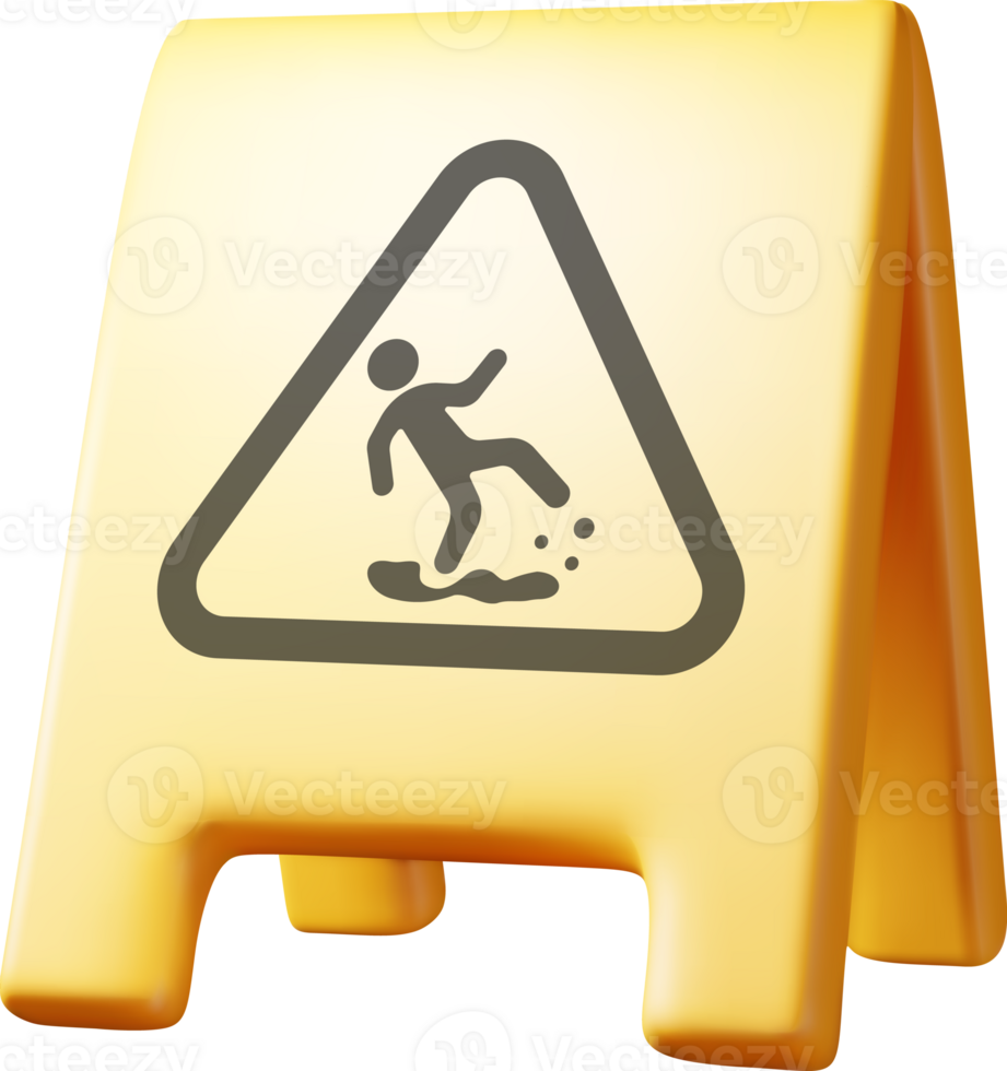 3d plastic wet floor sign png