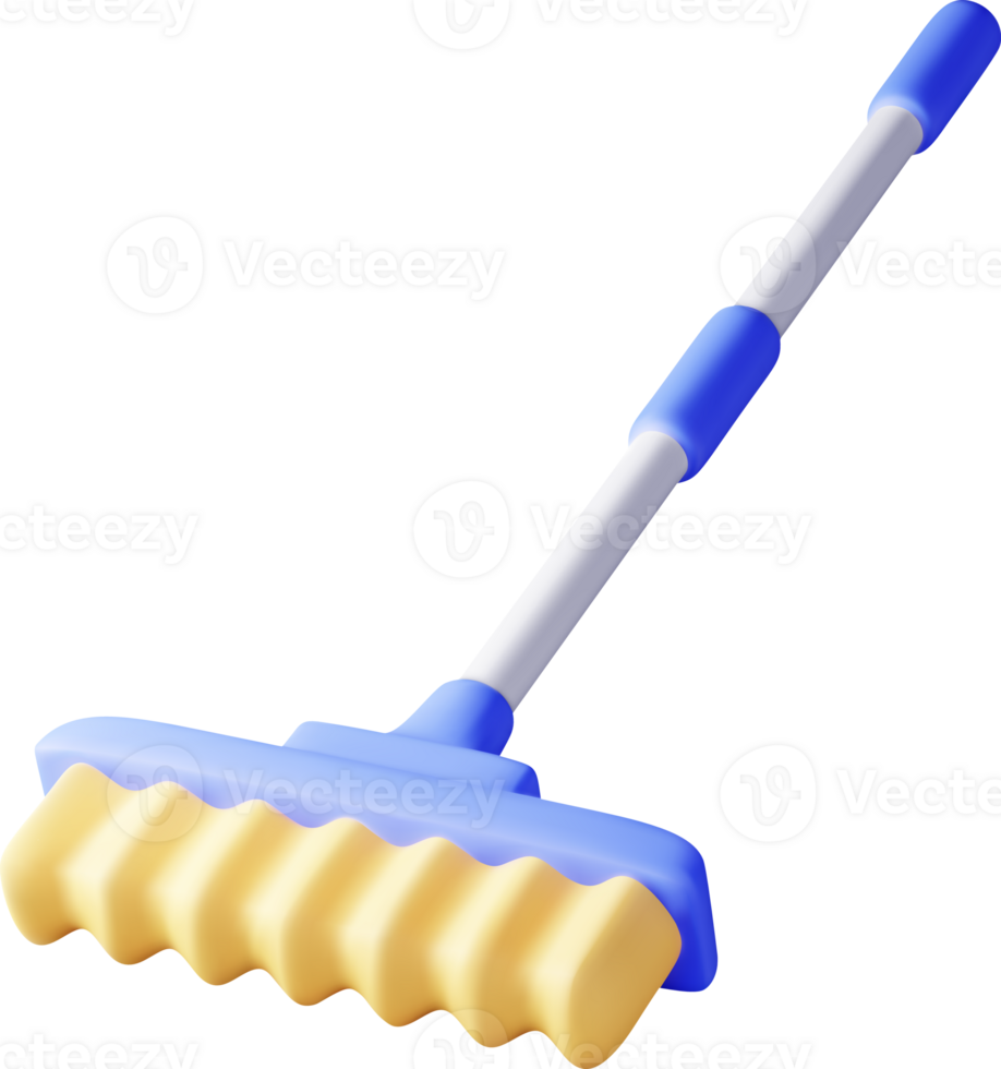 3d cleaning broom icon. png