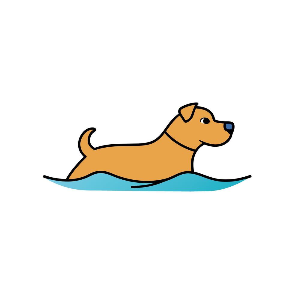 Boerboel dog swims icon illustration vector