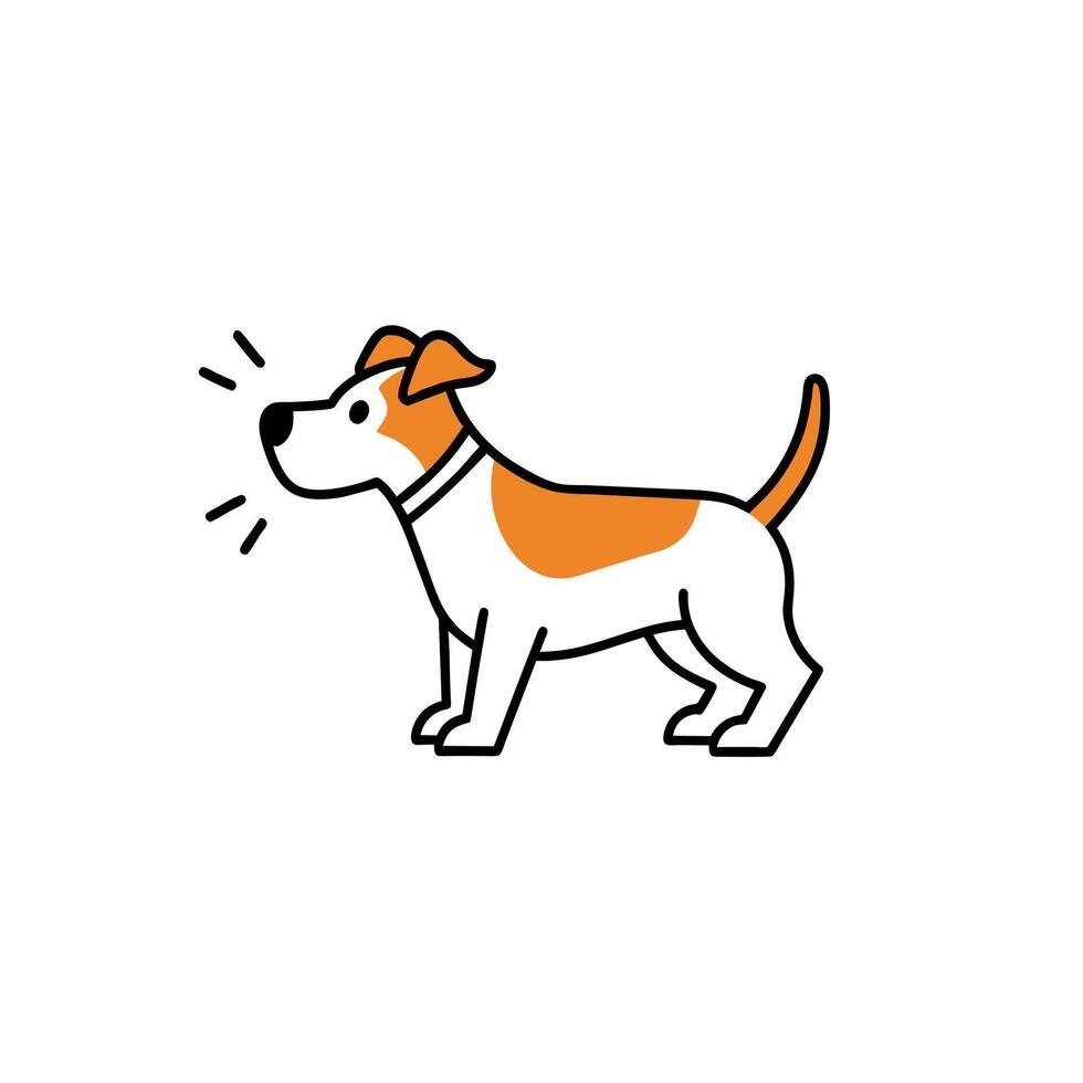 Boglen Terrier dog runs icon illustration vector