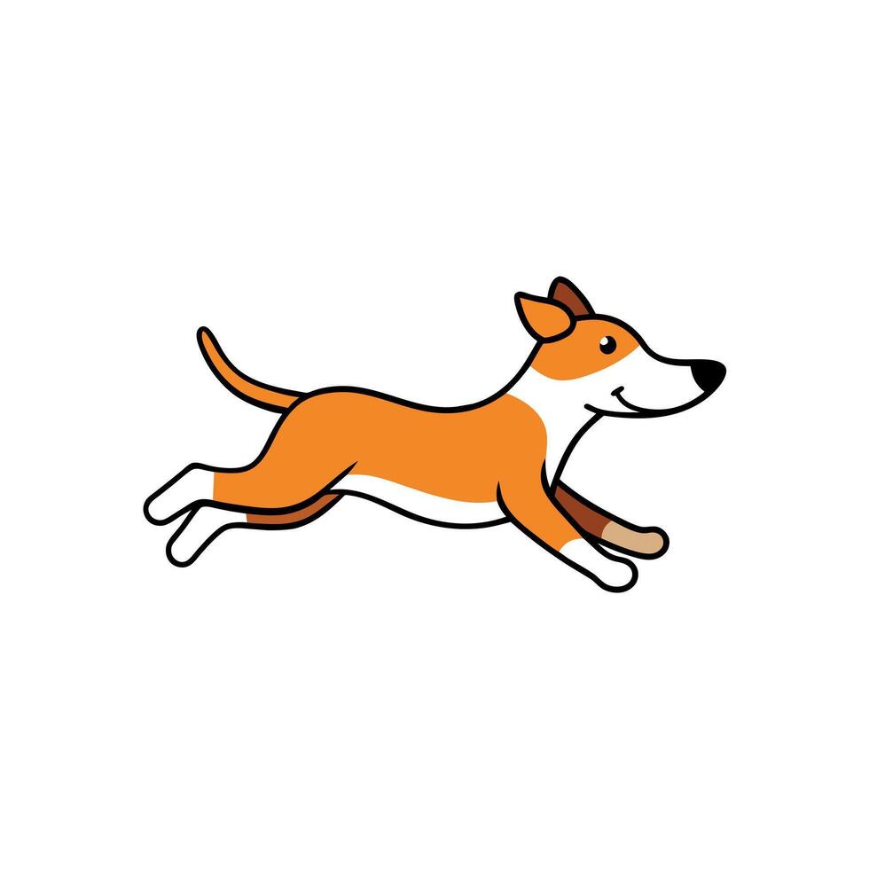 Boglen Terrier dog jumps icon illustration vector